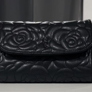 EUC Simply Vera Vera Wang Black Flower Bag